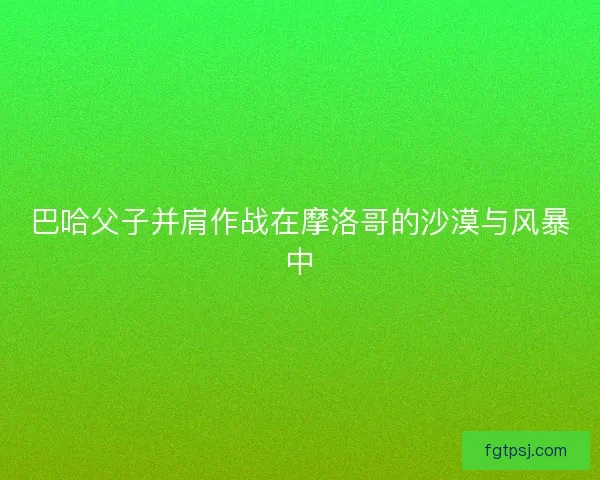 巴哈父子并肩作战在摩洛哥的沙漠与风暴中 巴哈父子并肩作战在摩洛哥的沙漠与风暴中